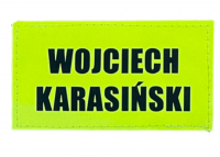 Emblemat imienny (rzep) odblaskowy na ubranie specjalne