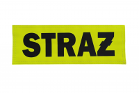 Oznaczenie , napis -  duży odblaskowy, trudnopalny